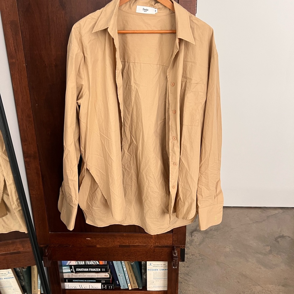 Frankie Shop Beige Casual Button Down Shirt